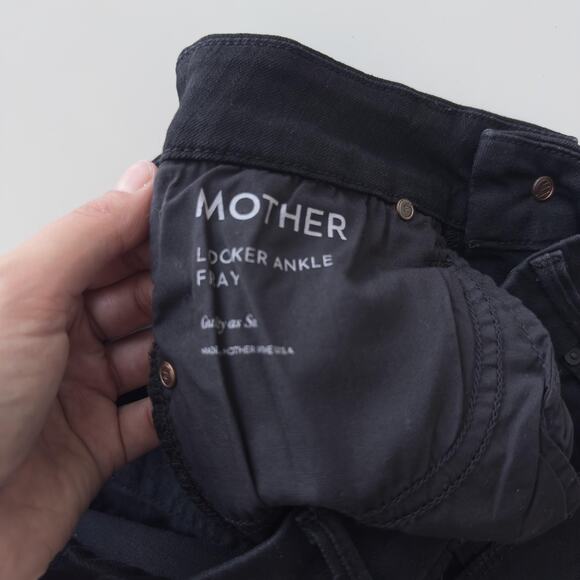 Mother Jeans Womens 27 Black The Looker Ankle Fray Distressed Raw Hem - Picture 9 of 13